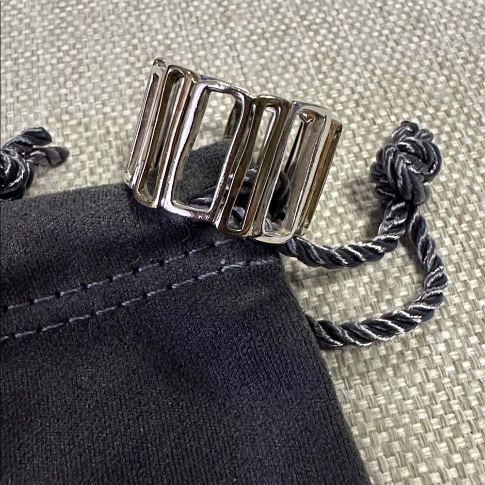 Silpada Open Framework Geometric Ring 2 Tone Ster… - image 3